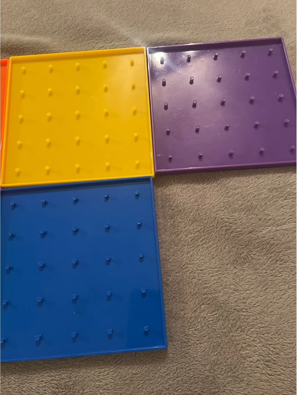 Set of 5 Colorful Plastic Geoboards for Educational Use